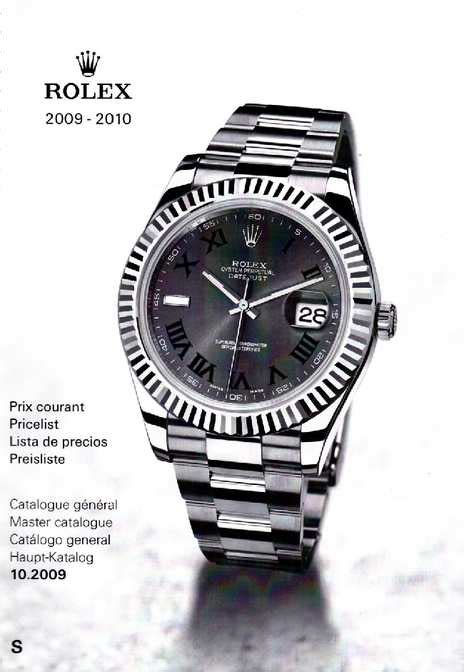 Rolex pricelist master catalogue 2009